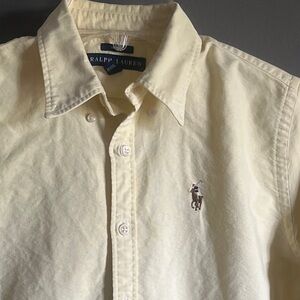 Ralph Lauren Women Light Yellow Button Down Shirt